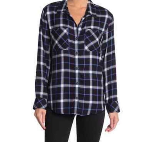 Sanctuary Tops - Sanctuary NWT blue black boyfriends shirt